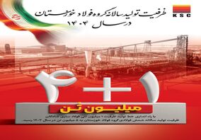  ظرفیت تولید سالانه گروه فولاد خوزستان در سال ۱۴۰۴/ ۱+۴ میلیون تُن