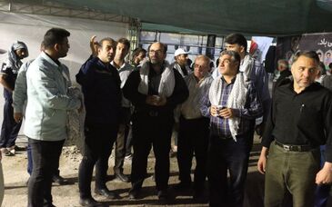  بازدید امین ابراهیمی مدیرعامل شرکت فولاد خوزستان، عباسعلی تقوی معاون منابع انسانی و امور اجتماعی و هیات همراه از موکب شهدای فولاد خوزستان در مرز چزابه