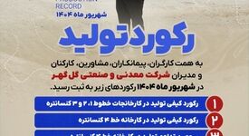 رکوردهای تولید کارخانجات شرکت معدنی و صنعتی گل گهر در شهریورماه ۱۴۰۴