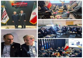 حضور مهندس لندی مدیرعامل محترم و مهندس مرادی و دکتر دادرس اعضای محترم هیئت مدیره شرکت فولاد اکسین خوزستان در نمایشگاه ایران متافو ۱۴۰۴