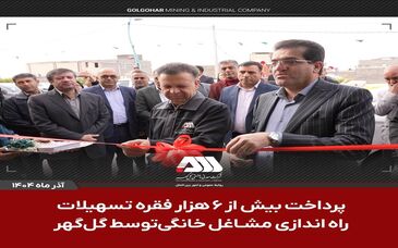 پرداخت بیش از ۶ هزار فقره تسهیلات راه اندازی مشاغل خانگی توسط شرکت گل گهر