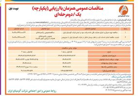 چاپ و انتشار  نوبت اول آگهی مناقصات شرکت آلومینای ایران  در روزنامه های 

