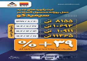 کسب سه رکورد جدید حمل گندله سیمیدکو در کمتر از یک ماه​