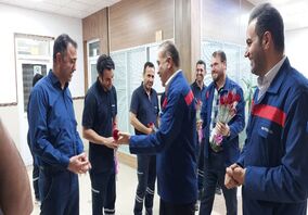 دیدار قائم مقام شرکت فولاد اکسین خوزستان به مناسبت روز آتش نشانی و ایمنی