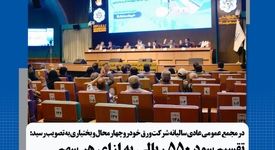تقسیم سود ۵۵۰ ریالی به ازای هر سهم