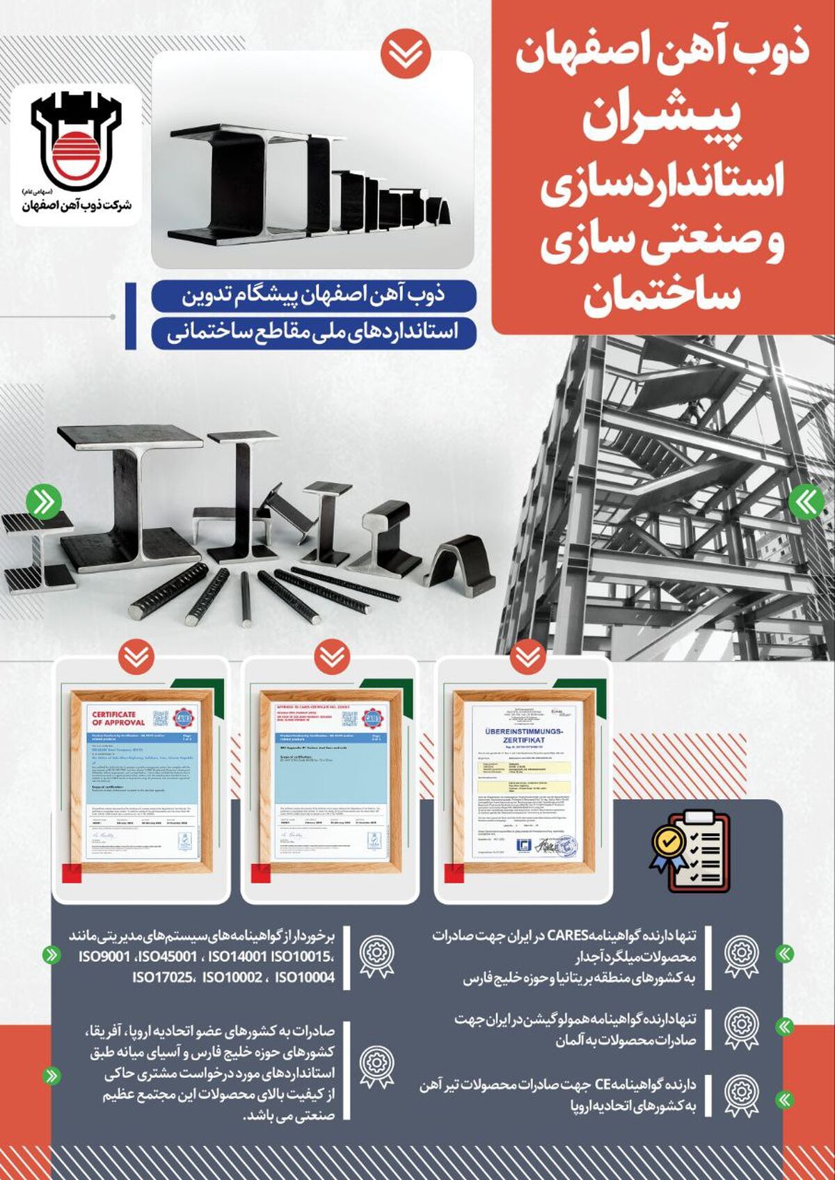 ذوب آهن اصفهان: روز جهانی استاندارد گرامی باد