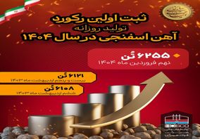 ثبت اولین رکورد تولید روزانه آهن اسفنجی در فولاد هرمزگان در نهم فروردین ماه ۱۴۰۴