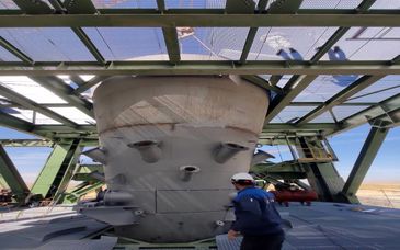 پیشرفت پروژه عظیم فولاد کردستان در قاب تصویر / آغاز مرحله دوم نصب اجزاء کوره