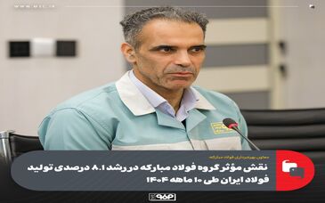 نقش مؤثر گروه فولاد مبارکه در رشد ۸.۱ درصدی تولید فولاد ایران طی ۱۰ ماهه ۱۴۰۴
