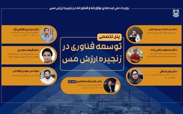 حضور ضیاالدین پورکریمی مدیر مرکز تحقبقات فرآوری مواد معدنی ایران، در پنل تخصصی (توسعه فناوری در زنجیره ارزش مس)