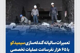تعمیرات سالیانه گندله‌سازی سیمیدکو با ۶۵ هزار نفرساعت عملیات تخصصی