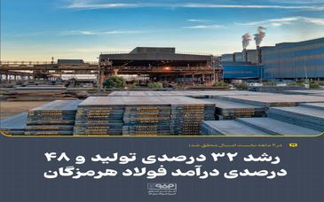 رشد 32 درصدی تولید و 48 درصدی درآمد فولاد هرمزگان