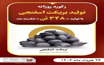 رکورد روزانه تولید بریکت اسفنجی