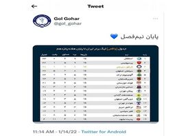 گل گهر در توئیتر از واقعیت می‌گوید ! + عکس