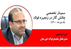 امین ابراهیمی، مدیر عامل شرکت فولاد خوزستان در سمینار چالش گاز در زنجیره فولاد