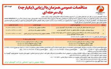  چاپ و انتشار نوبت اول مناقصات عمومی شرکت آلومینای ایران در روزنامه های