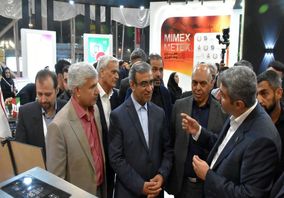 بازدید استاندار خراسان رضوی از غرفه هلدینگ اپال کانی پارس در نمایشگاه معدن و متالورژی مشهد 