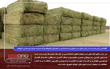 اقدامی ارزشمند در راستای مسئولیت اجتماعی: اهدای علوفه و گندم به حیات وحش خواف

