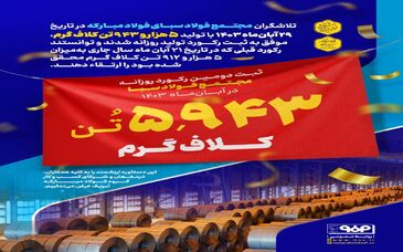 ثبت دومین رکورد روزانه مجتمع فولاد سبا در آبان‌ماه ۱۴۰۳ 

