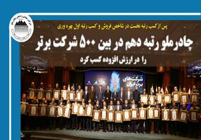 رتبه دهم در بین ۵۰۰ شرکت برتر را در ارزش افزوده  کسب کرد 