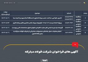 آگهی های فراخوان شرکت فولاد مبارکه