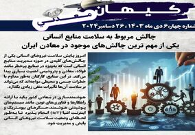 چالش مربوط به سلامت منابع انسانی/یکی از مهم ترین چالش‌های موجود در معادن ایران