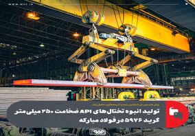 تولید انبوه تختال‌های API ضخامت ۲۵۰ میلی‌متر گرید 5976 در فولاد مبارکه
