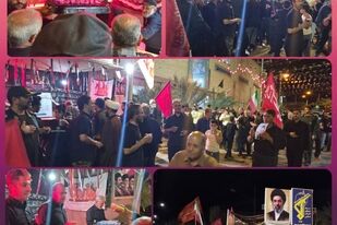 پذیرایی مجتمع پتاس خوروبیابانک از قافله عزاداری ایام پایانی ماه صفر در شهر خور