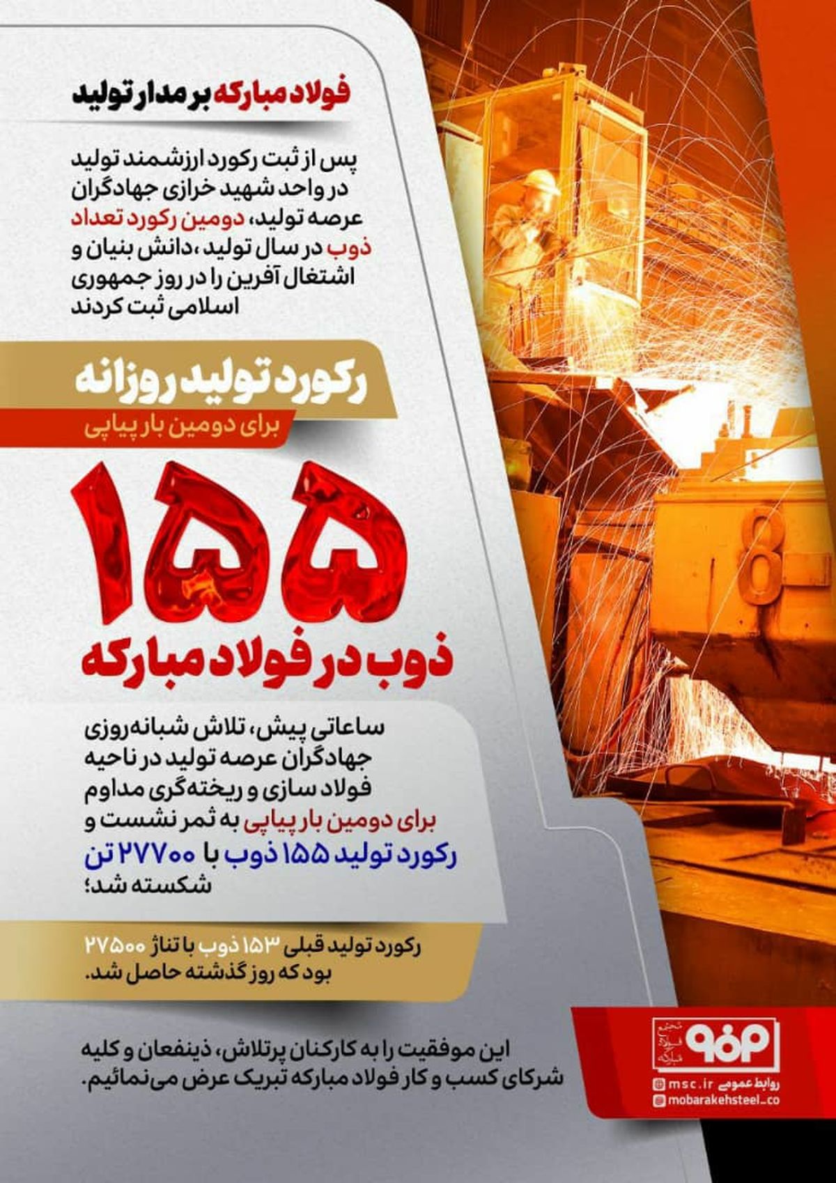 فولاد مبارکه بر مدار تولید

